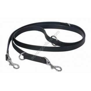 80" (200 cm) Bridle Leather POLICE STYLE DOG TRAINING LEAD ADJUSTABLE with Chrome fittings. (Black)